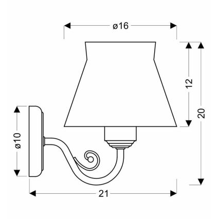 Φως τοίχου ZEFIR 1xE27/40W/230V