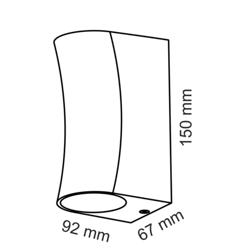 Φως τοίχου εξωτερικού χώρου BOSTON 2xGU10/10W/230V μαύρο IP44