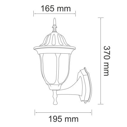 Φως τοίχου εξωτερικού χώρου FLORENCJA 1xE27/20W/230V IP43