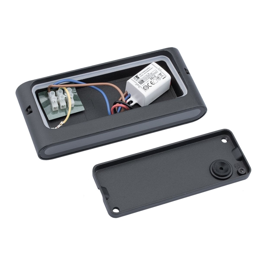 Φως τοίχου εξωτερικού χώρου LED FLOW LED/6W/230V IP54 μαύρο