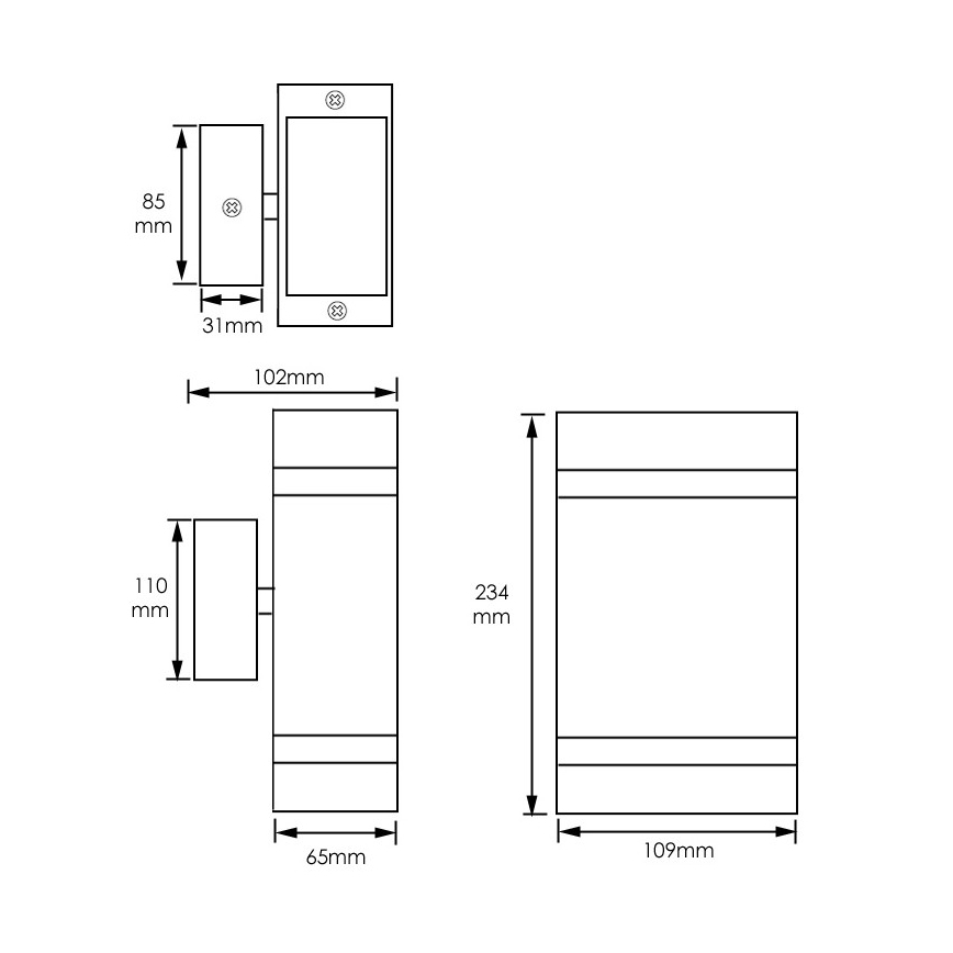Φως τοίχου εξωτερικού χώρου LITEK 2xGU10/30W/230V IP44 μαύρο
