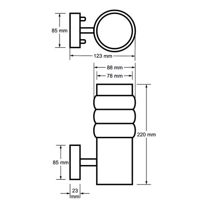 Φως τοίχου εξωτερικού χώρου LULA BIS 1xE27/60W/230V IP44 ανοξείδωτο ατσάλι