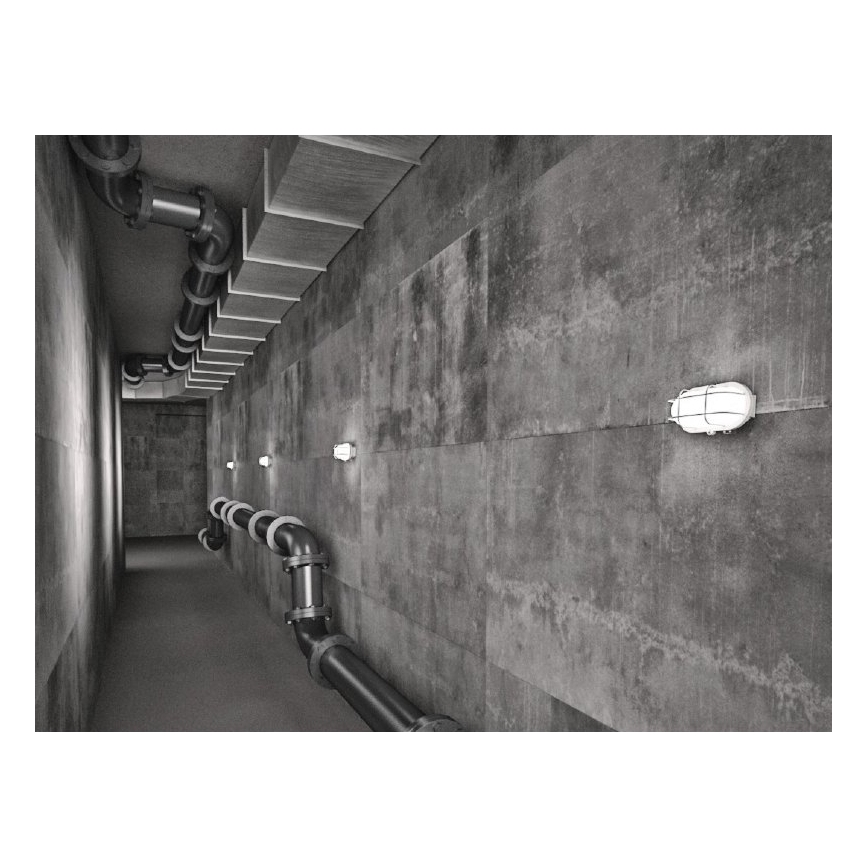 Φως τοίχου εξωτερικού χώρου OVAL 1xE27/60W/230V λευκό IP44