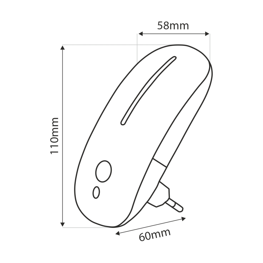 Φωτάκι νυκτός LED με αισθητήρα LED/1W/230V λευκό