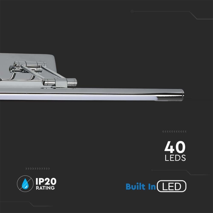 Φωτισμός καθρέφτη LED LED/9W/230V 3000K 50cm γυαλιστερό χρώμιο