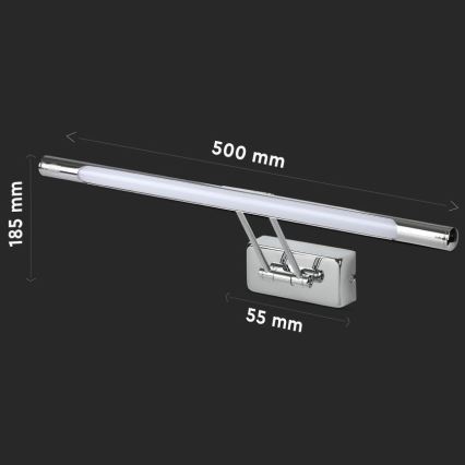 Φωτισμός καθρέφτη LED LED/9W/230V 3000K 50cm γυαλιστερό χρώμιο