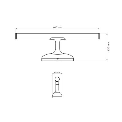 Φωτισμός καθρέφτη μπάνιου LED ARMONA LED/6W/230V 4000K 40 cm IP44 γυαλιστερό χρώμιο