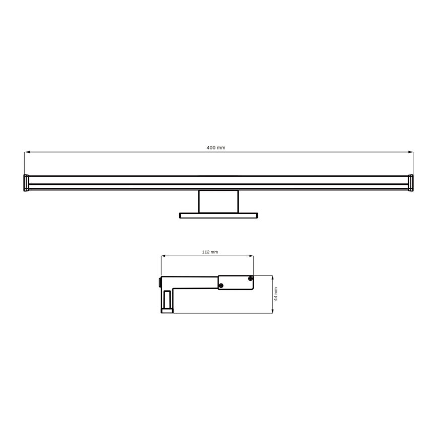 Φωτισμός καθρέφτη μπάνιου LED ELBA LED/8W/230V 4000K 40 cm IP44 μαύρο