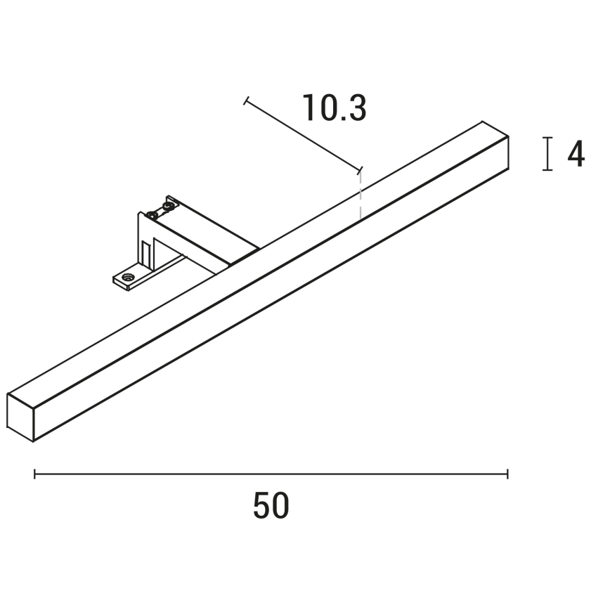 Φωτισμός καθρέφτη μπάνιου LED LED/7W/230V 4000K 50 cm IP44 γυαλιστερό χρώμιο
