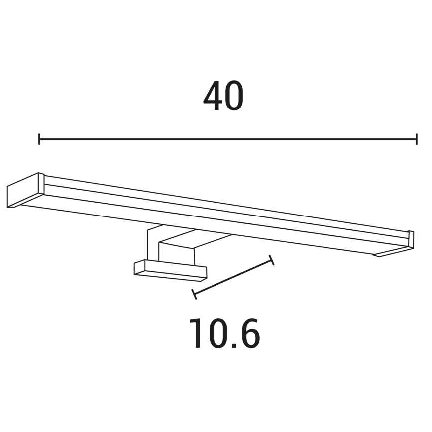 Φωτισμός καθρέφτη μπάνιου LED LED/8W/230V 3000K 40 cm IP44 γυαλιστερό χρώμιο