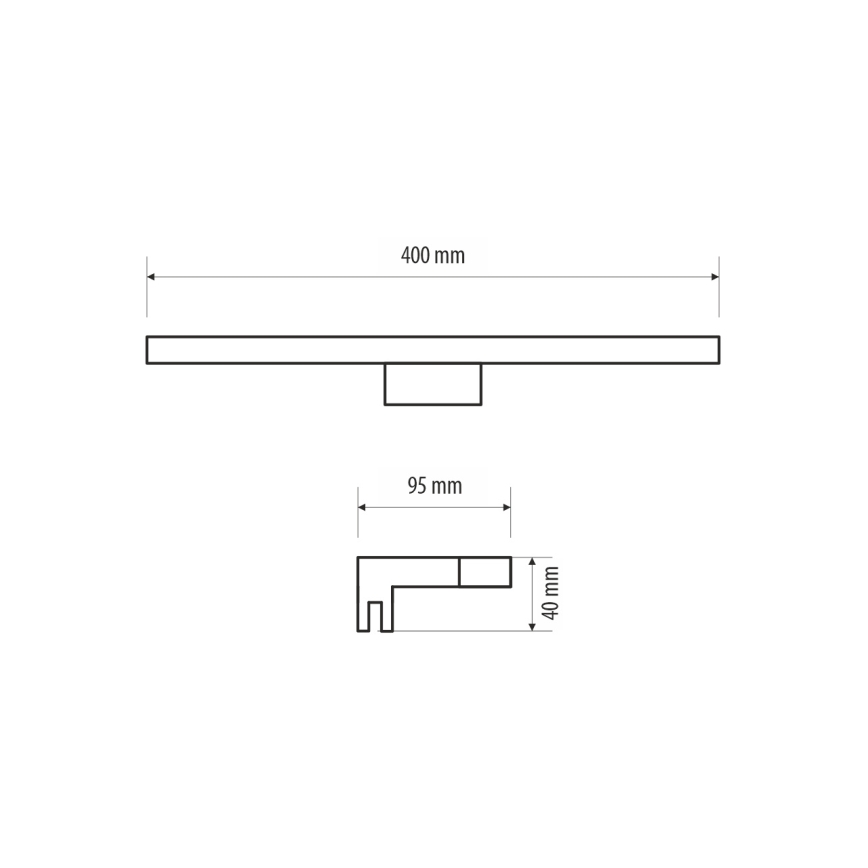Φωτισμός καθρέφτη μπάνιου LED MIRROR LED/6W/230V 40 cm IP44 γυαλιστερό χρώμιο