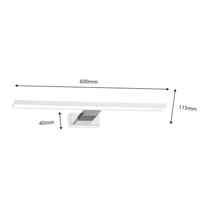 Φωτισμός καθρέφτη μπάνιου LED SHINE LED/13,8W/230V IP44 λευκό/γυαλιστερό χρώμιο