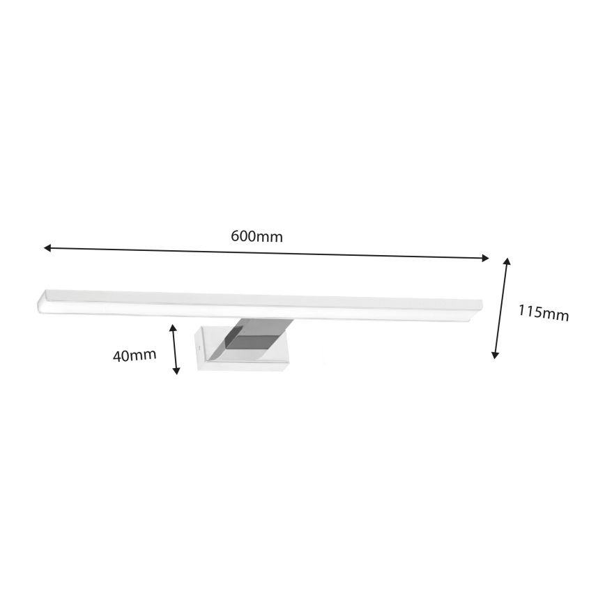 Φωτισμός καθρέφτη μπάνιου LED SHINE LED/13,8W/230V IP44 λευκό/γυαλιστερό χρώμιο