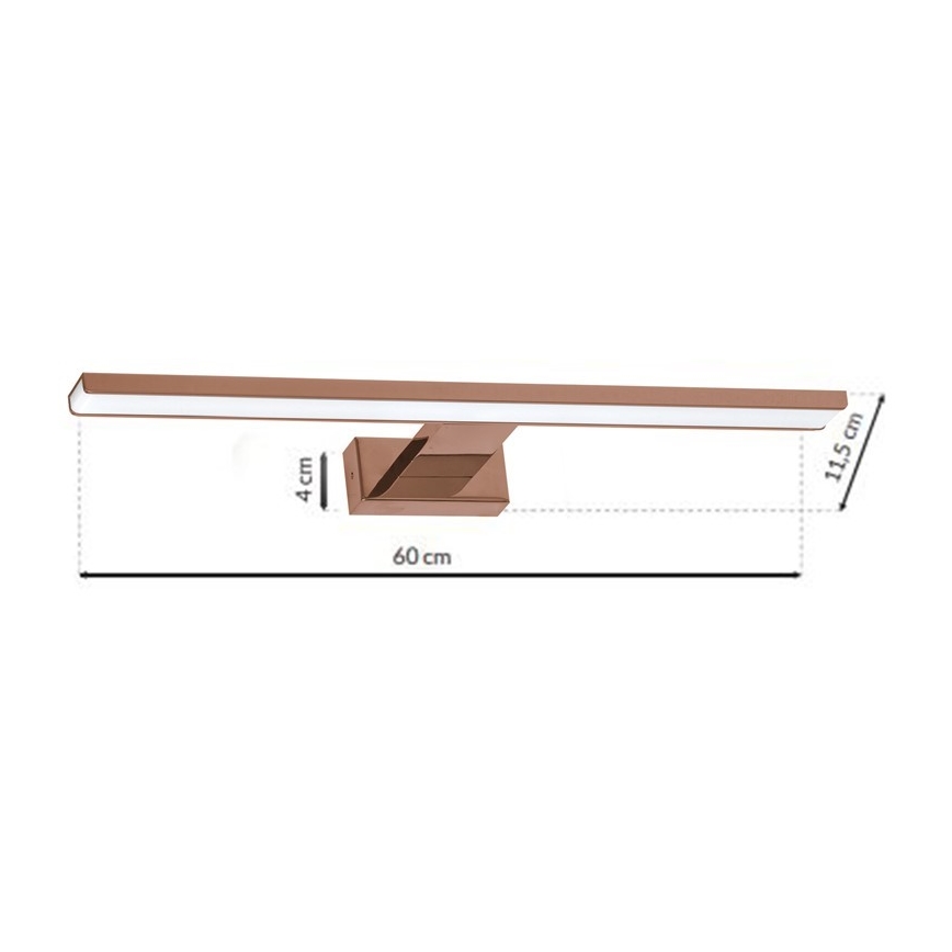 Φωτισμός καθρέφτη μπάνιου LED SHINE LED/13,8W/230V IP44 Ροζ χρυσό