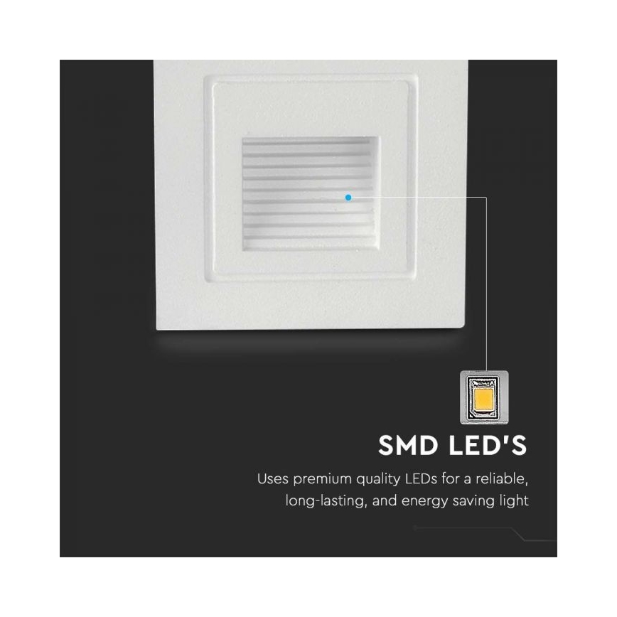 Φωτισμός σκάλας εξωτερικού χώρου LED LED/3W/230V 3000K IP65 λευκό