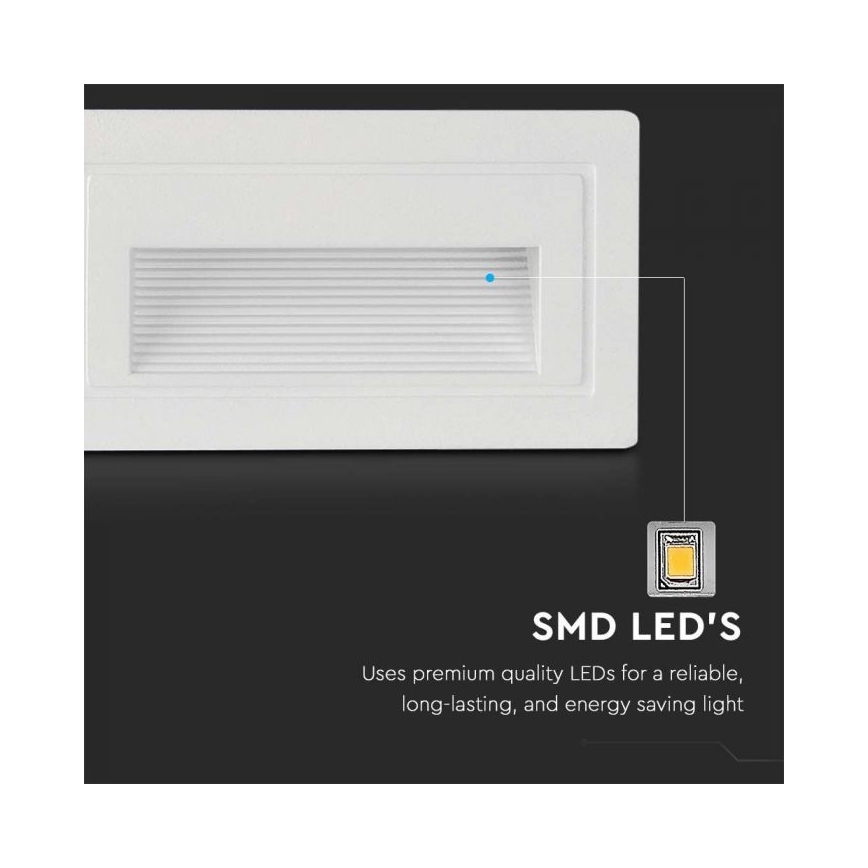 Φωτισμός σκάλας εξωτερικού χώρου LED LED/3W/230V 3000K IP65 λευκό