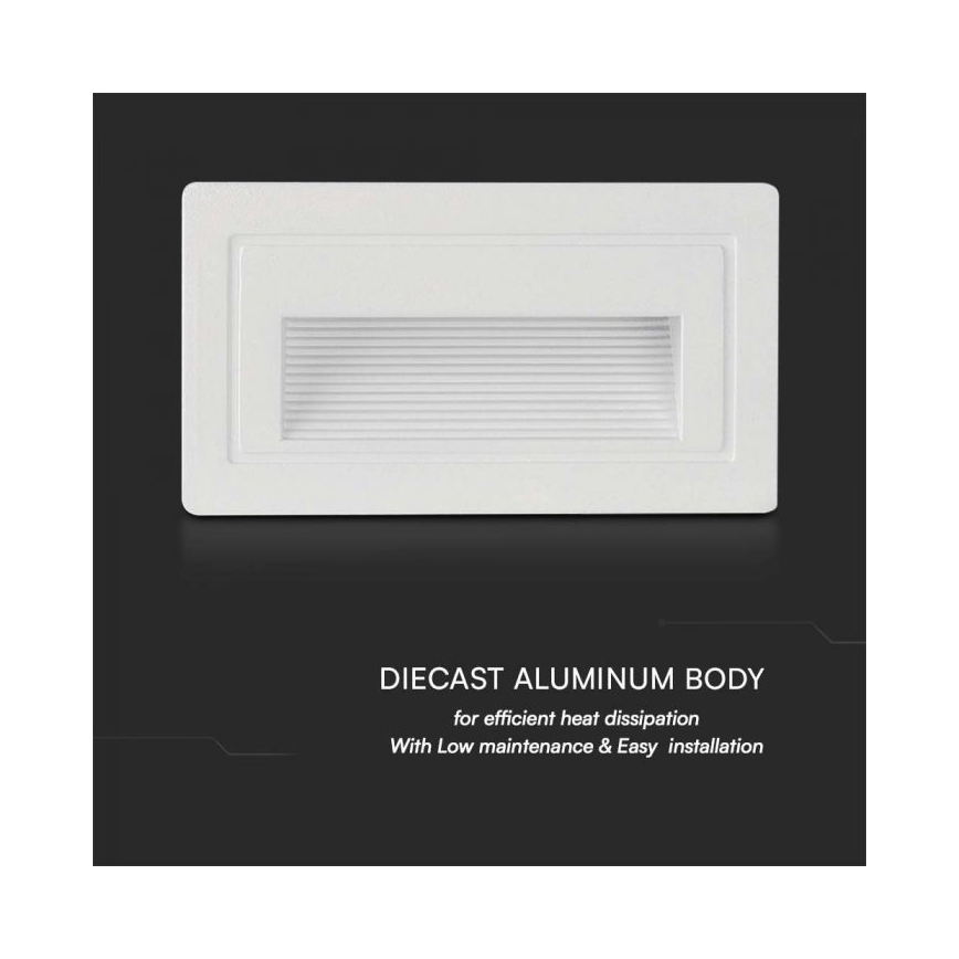 Φωτισμός σκάλας εξωτερικού χώρου LED LED/3W/230V 3000K IP65 λευκό