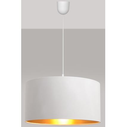 Φωτιστικό οροφής με καλώδιο ALBA 1xE27/15W/230V διάμ. 40 εκ. λευκό/χρυσό
