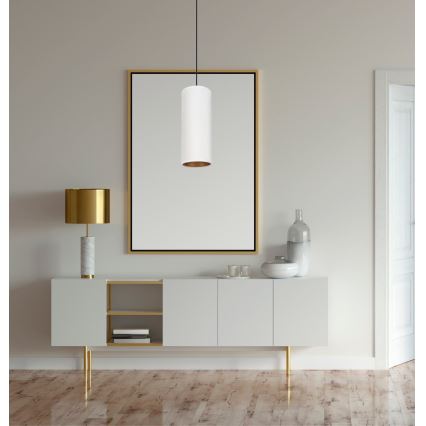 Φωτιστικό οροφής με καλώδιο AVALO 1xE27/60W/230V λευκό/χάλκινο