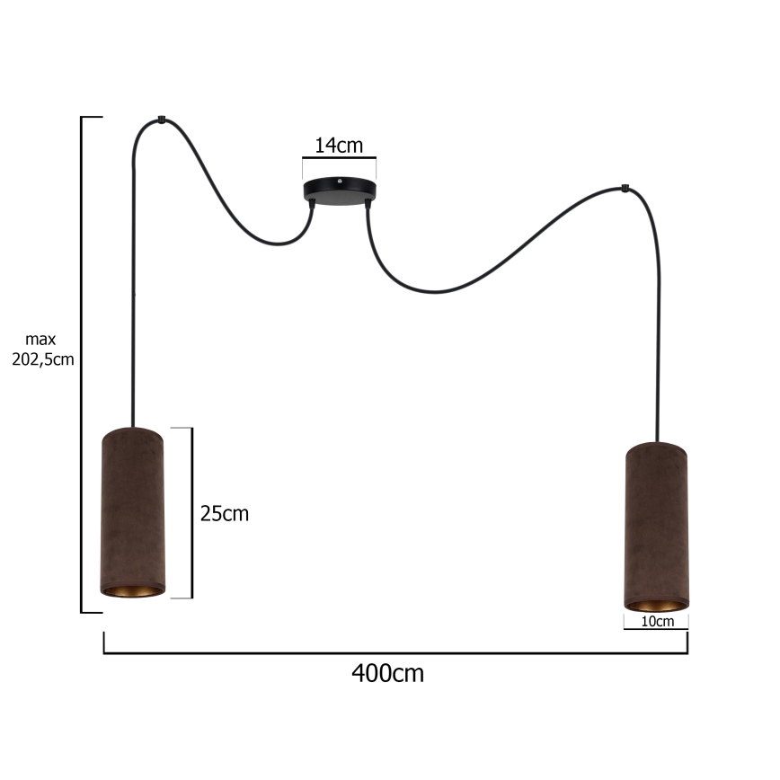 Φωτιστικό οροφής με καλώδιο AVALO 2xE27/60W/230V αράχνη καφέ/χάλκινο