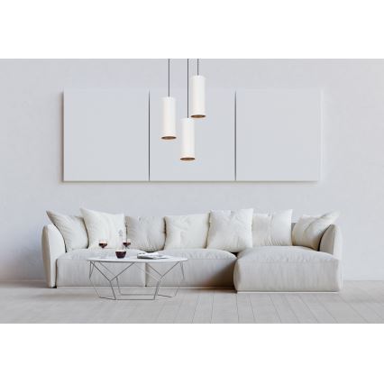 Φωτιστικό οροφής με καλώδιο AVALO 3xE27/60W/230V διάμ. 35 εκ. λευκό/χάλκινο