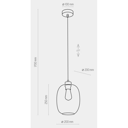Φωτιστικό οροφής με καλώδιο ELIO 1xE27/15W/230V