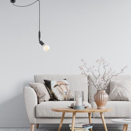 Φωτιστικό οροφής με καλώδιο INA 1xE27/42W/230V μαύρο