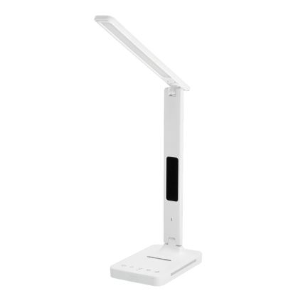 Επιτραπέζιο φωτιστικό LED Dimmable με ασύρματη φόρτιση QI, οθόνη και θύρα USB LED/7W/230V 3000-6000K λευκό