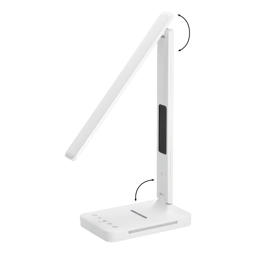 Επιτραπέζιο φωτιστικό LED Dimmable με ασύρματη φόρτιση QI, οθόνη και θύρα USB LED/7W/230V 3000-6000K λευκό
