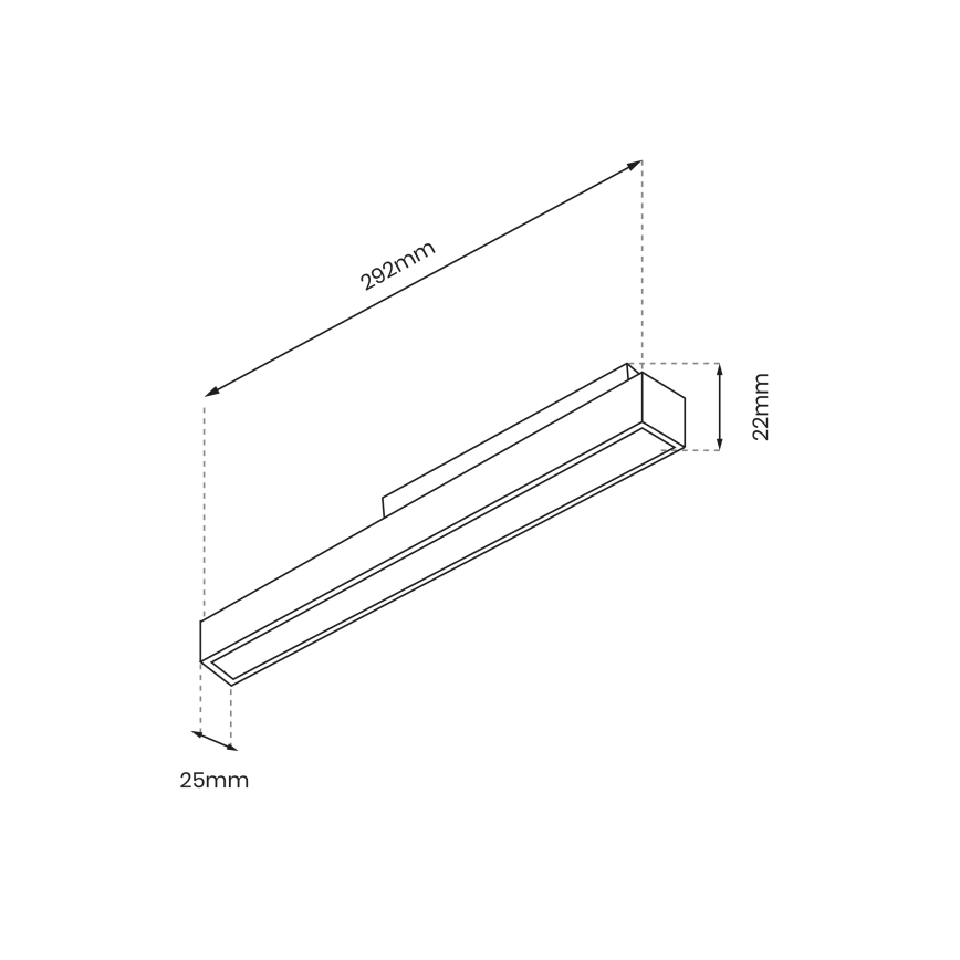 Φωτιστικό LED για σιδηροδρομικό σύστημα MAGNETIC TRACK 1xLED / 12W / 48V