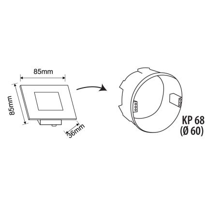 Φωτιστικό LED για σκάλες εξωτερικού χώρου LED/1,7W/230V 2700K IP44 μαύρο