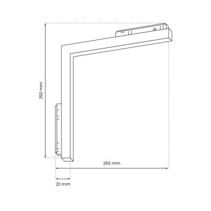 Φωτιστικό LED για σύστημα ράγας MAGNETIC TRACK L-DOWN LED/24W/48V 3000K μαύρο