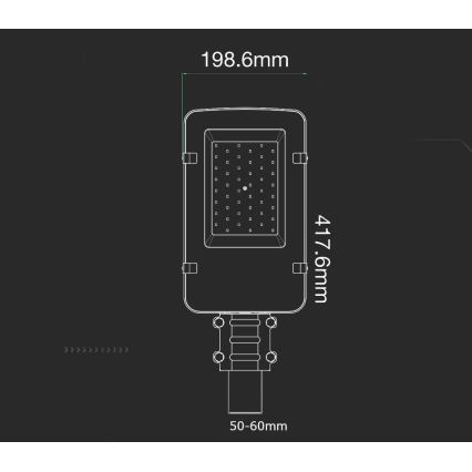 Φωτιστικό LED δρόμου SAMSUNG CHIP LED/30W/230V 6400K IP65