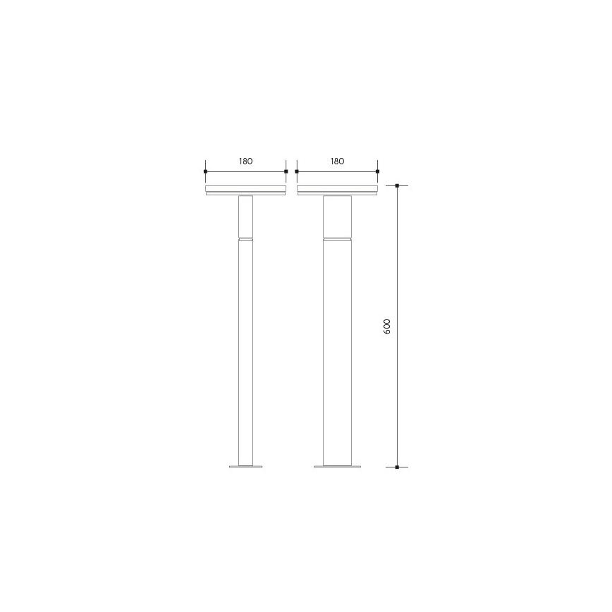 Φωτιστικό LED εξωτερικού χώρου BARI LED/10W/230V 4000K 60 cm IP54 ανθρακί