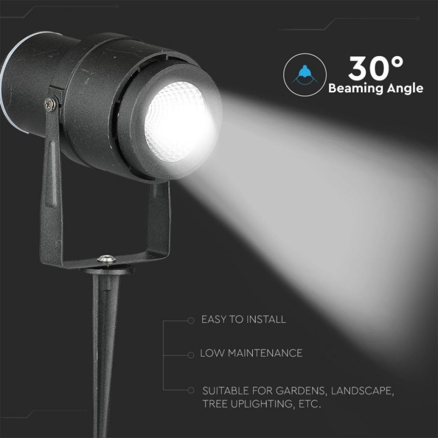 Φωτιστικό LED εξωτερικού χώρου LED/12W/100-240V IP65 μαύρο - πράσινο φως