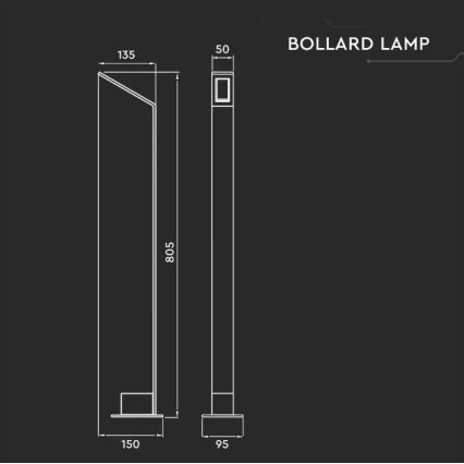 Φωτιστικό LED εξωτερικού χώρου LED/6W/230V IP65 ανθρακί