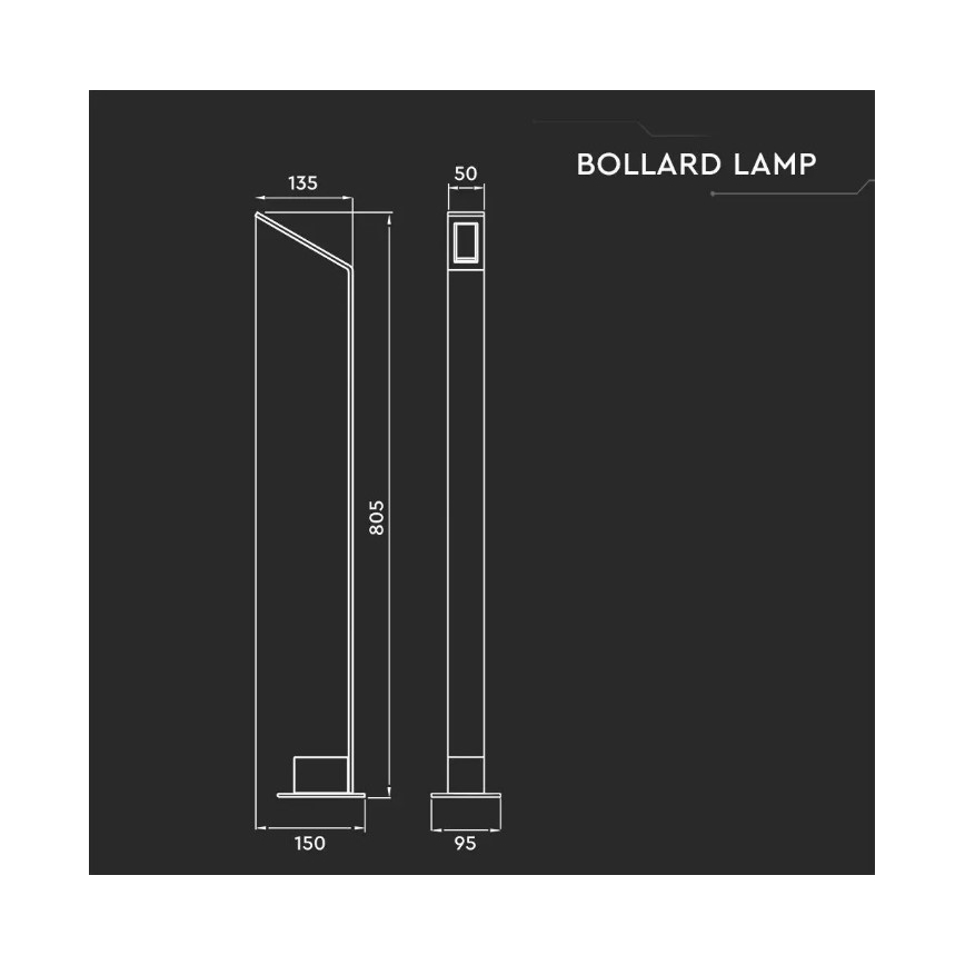 Φωτιστικό LED εξωτερικού χώρου LED/6W/230V IP65 ανθρακί
