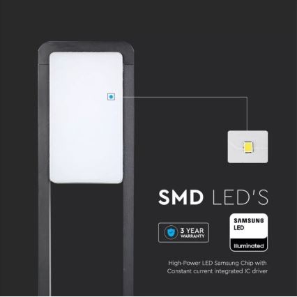 Φωτιστικό LED εξωτερικού χώρου SAMSUNG CHIP LED/10W/230V 3000K IP65 μαύρο