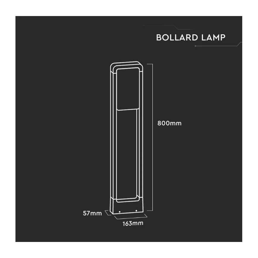 Φωτιστικό LED εξωτερικού χώρου SAMSUNG CHIP LED/10W/230V 3000K IP65 μαύρο