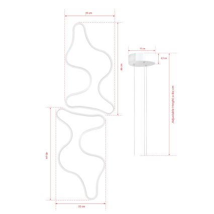 Φωτιστικό LED με καλώδιο DUPLE ARTISAN LED/80W/230V 6500K λευκό