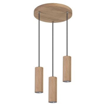 Φωτιστικό LED με καλώδιο PIPE 3xGU10/5W/230V ματ δρυς