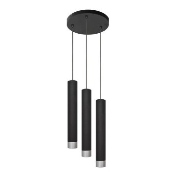 Φωτιστικό LED με καλώδιο TUBA 3xGU10/4,8W/230V μαύρο/γυαλιστερό χρώμιο