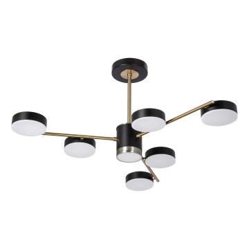 Φωτιστικό LED με ράβδο 6xLED/7W/230V + LED/6W 3000-6000K διάμετρος 69 εκ. χρυσό/μαύρο