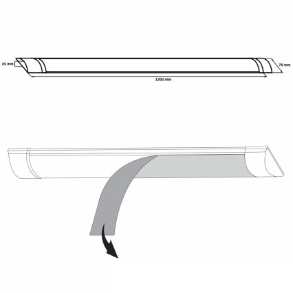 Φωτιστικό LED πάγκου κουζίνας LED/36W/230V 4000K 120 cm λευκό