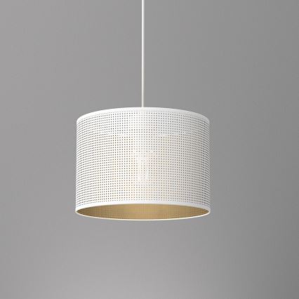 Φωτιστικό οροφής με καλώδιο LOFT SHADE 1xE27/60W/230V διάμ. 25 εκ. λευκό/χρυσό