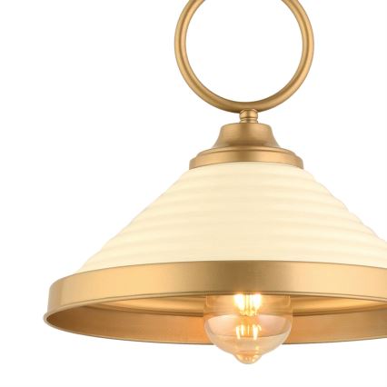 Φωτιστικό MONZA 1xE27/40W/230V διάμετρος 30 εκ. κρέμα/χάλκινο