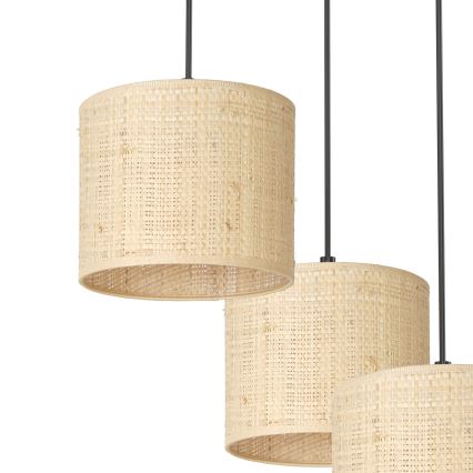 Φωτιστικό οροφής με καλώδιο RATTAN 3xE27/60W/230V ρατάν