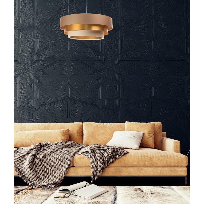 Φωτιστικό οροφής με καλώδιο TRINITI 1xE27/60W/230V μπεζ/χρυσό