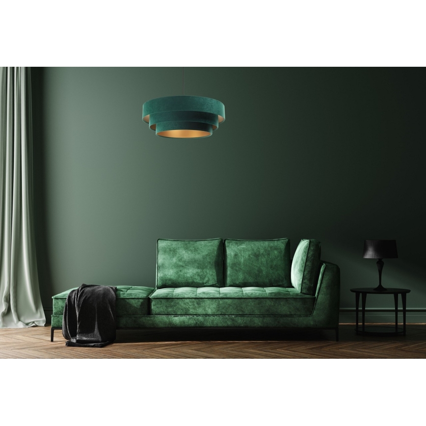 Φωτιστικό οροφής με καλώδιο TRINITI 1xE27/60W/230V πράσινο/χρυσό