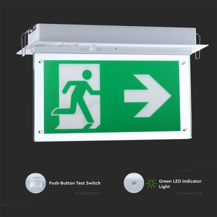 Φωτιστικό ασφαλείας LED EMERGENCY EXIT SAMSUNG CHIP LED/2W/230V 6000K